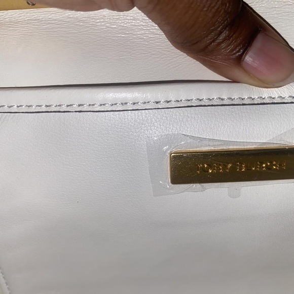 Chic White Clutch with Gold Chain